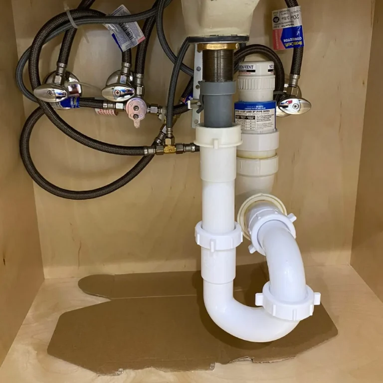 Water supply connections and shutoff valves during new construction plumbing in Central Florida.